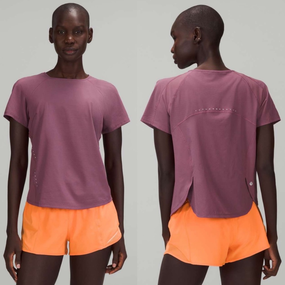 Lululemon Lightweight Stretch Run Short Sleeve Shirt Vintage Plum sz 6
